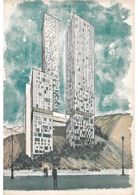 Perspectiva ilustrativa [título atribuído]. Fonte: Senhor, ago. 1963.