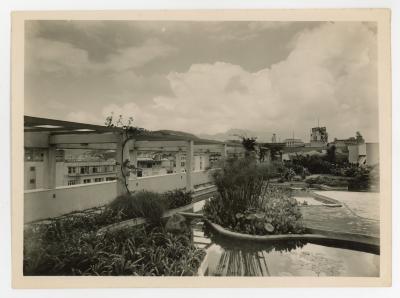 Terraço do edifício, projeto de Burle Marx [título atribuído]. Fonte: Fundo MMM Roberto, NPD UFRJ.