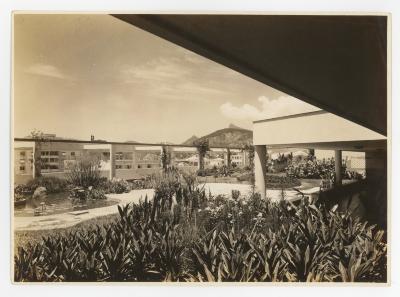 Terraço do edifício, projeto de Burle Marx [título atribuído]. Fonte: Fundo MMM Roberto, NPD UFRJ.
