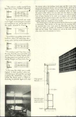 Esquema ilustrativo da solução para janela bi-partida publicada em revista internacional [título atribuído]. Fonte: Office Building, Rio de Janeiro, Brazil. The Architectural Forum, p.70, ago. 1944.